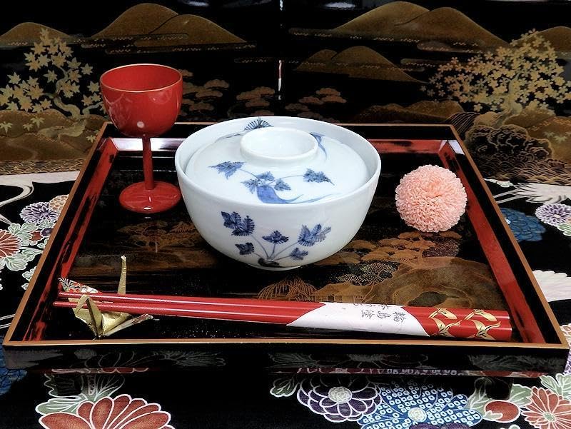 古伊万里　染付　人参に蝶の図　蓋茶碗 江戸期　C452AS-CAy 古伊万里 染付 人参に蝶の図 蓋茶碗 江戸期 C452AS-CAy - メルカリ
